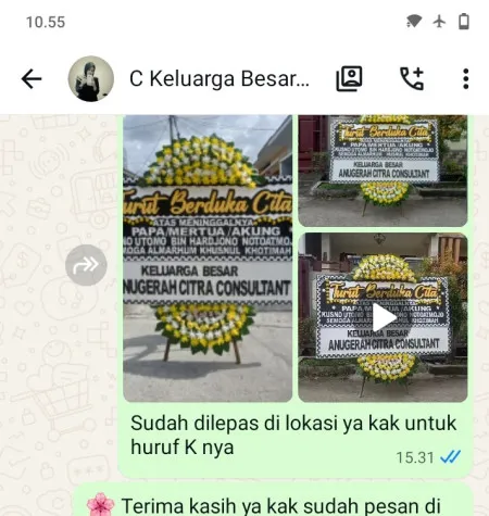 Pengiriman Papan Bunga Duka Serua